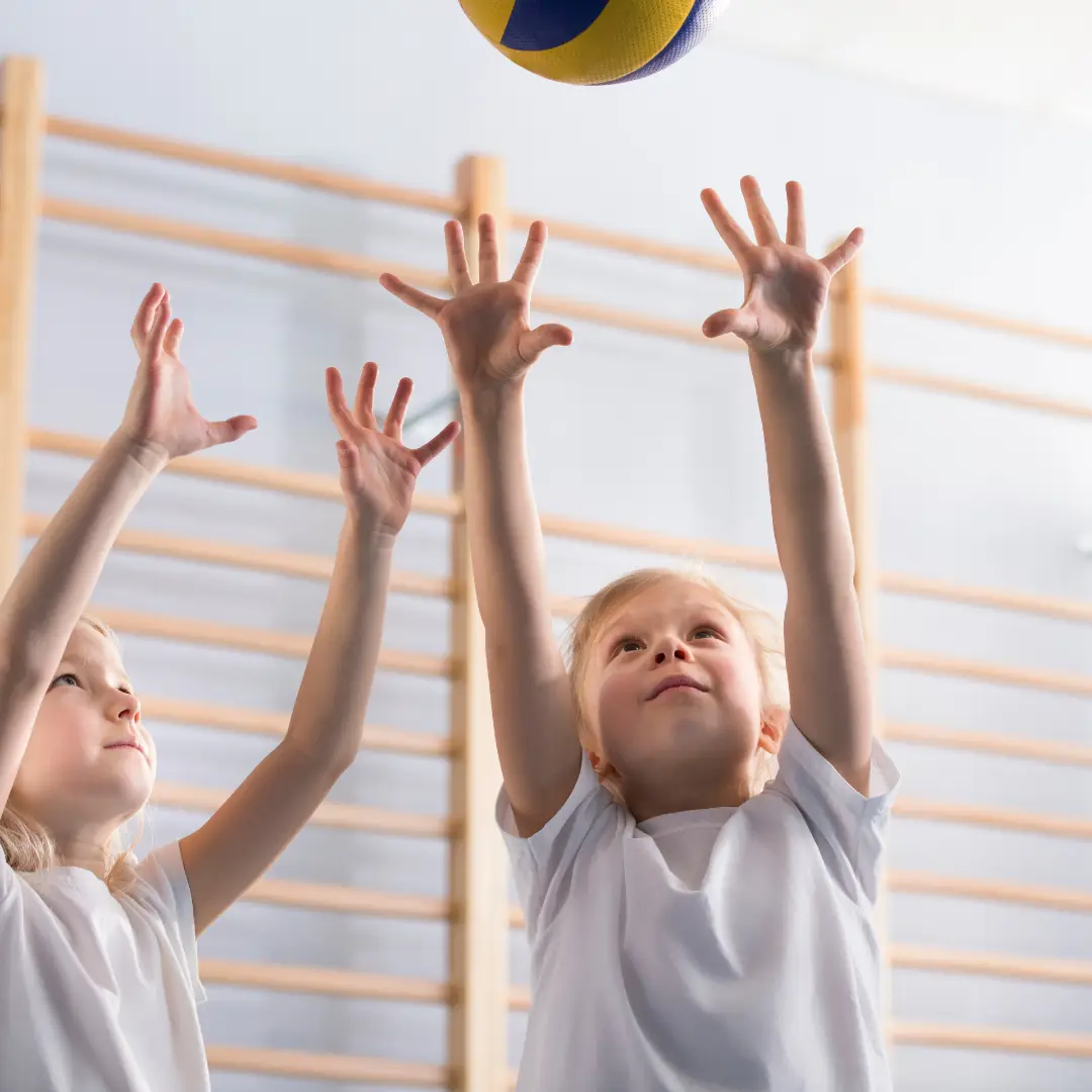 Children playing indoor sports